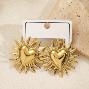 Aretes acero "Corazón Ardiente"
