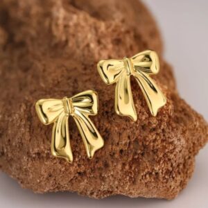 Aretes acero moño "Romance"