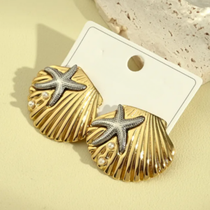 Aretes "Concha y mar"